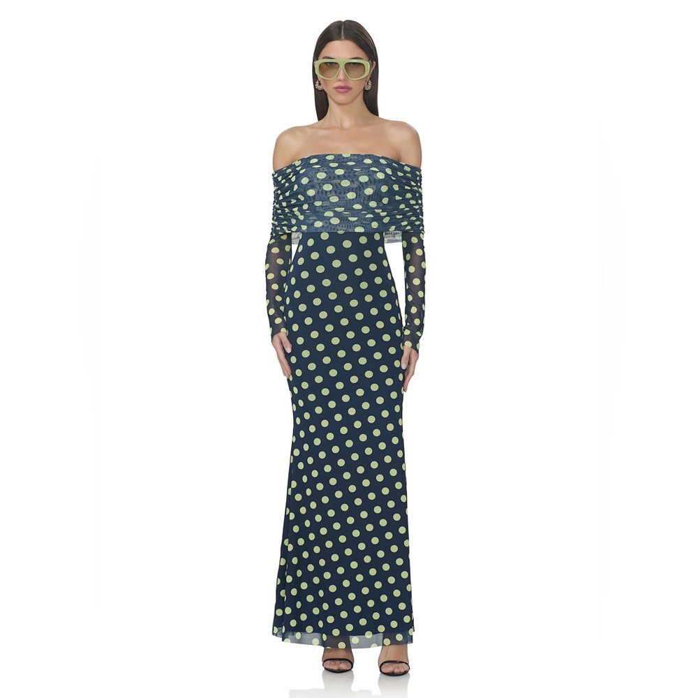AFRM Thelma Dress- Navy Dot